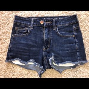 American Eagle high rise shortie jean shorts